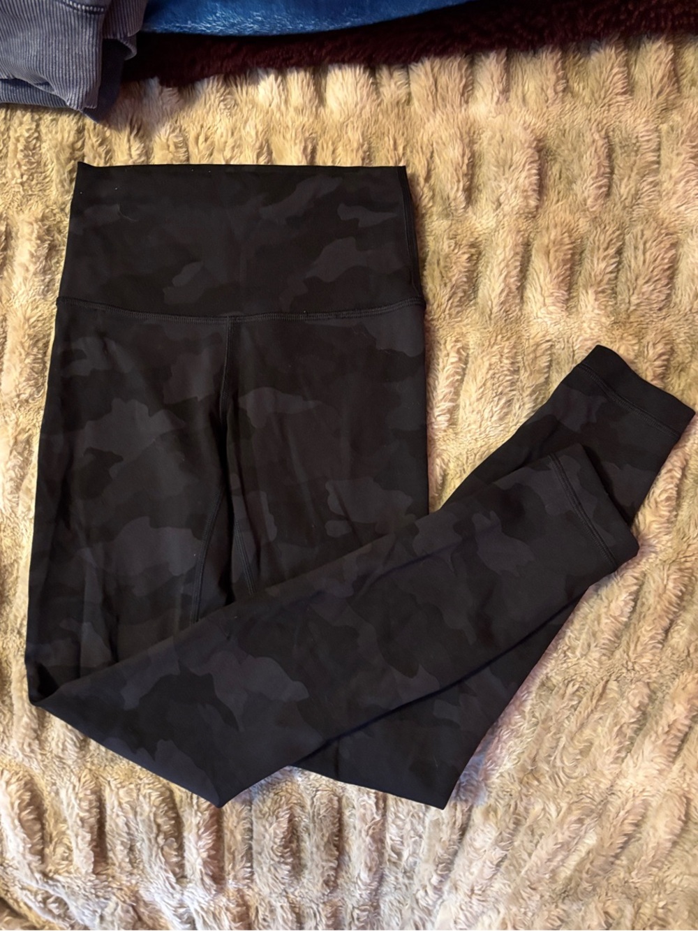 lululemon athletica Black Camo Leggings with Subtle Pattern